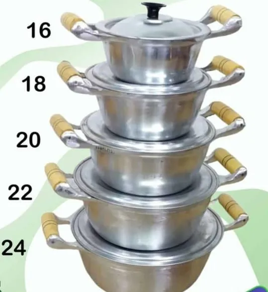 Conjunto de Panelas em Alumínio - 5 pkit eças