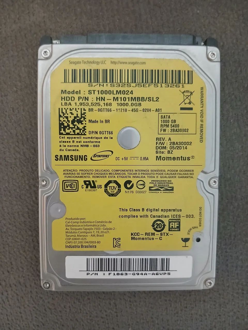 Hd de 1 tera samsung