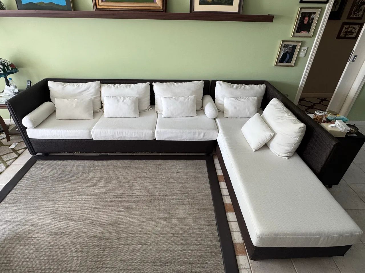 Sofá + chaise SACCARO - Rattan