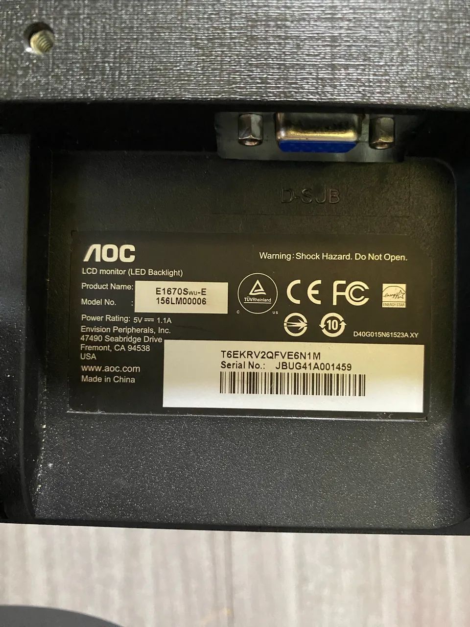 Monitor LED AOC 15.6" E1670Swu - Totalmente Novo - Foto 3