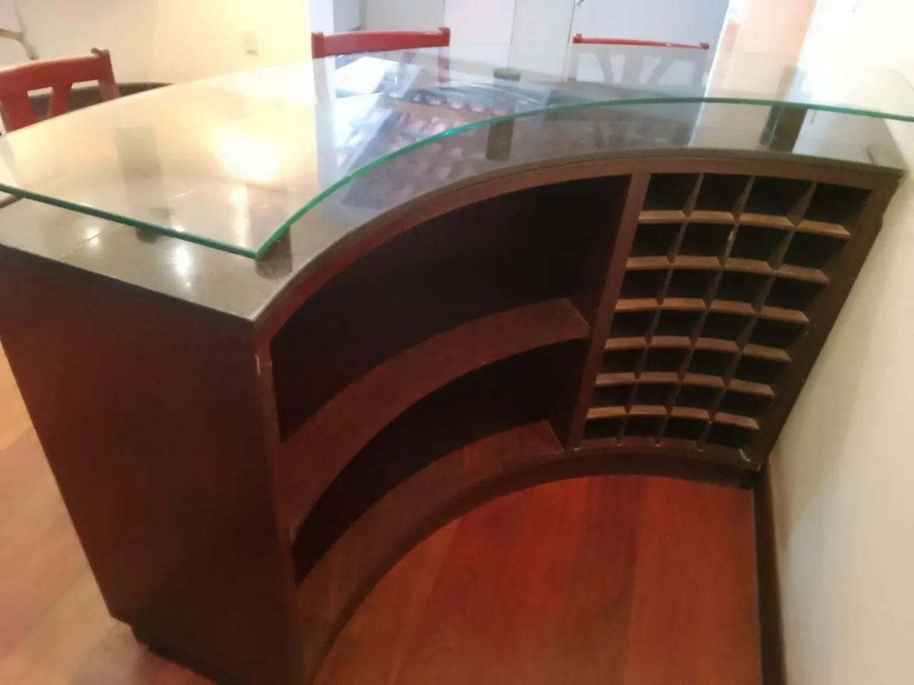 Barzinho ipê madeira maciça granito vidro  - Foto 4