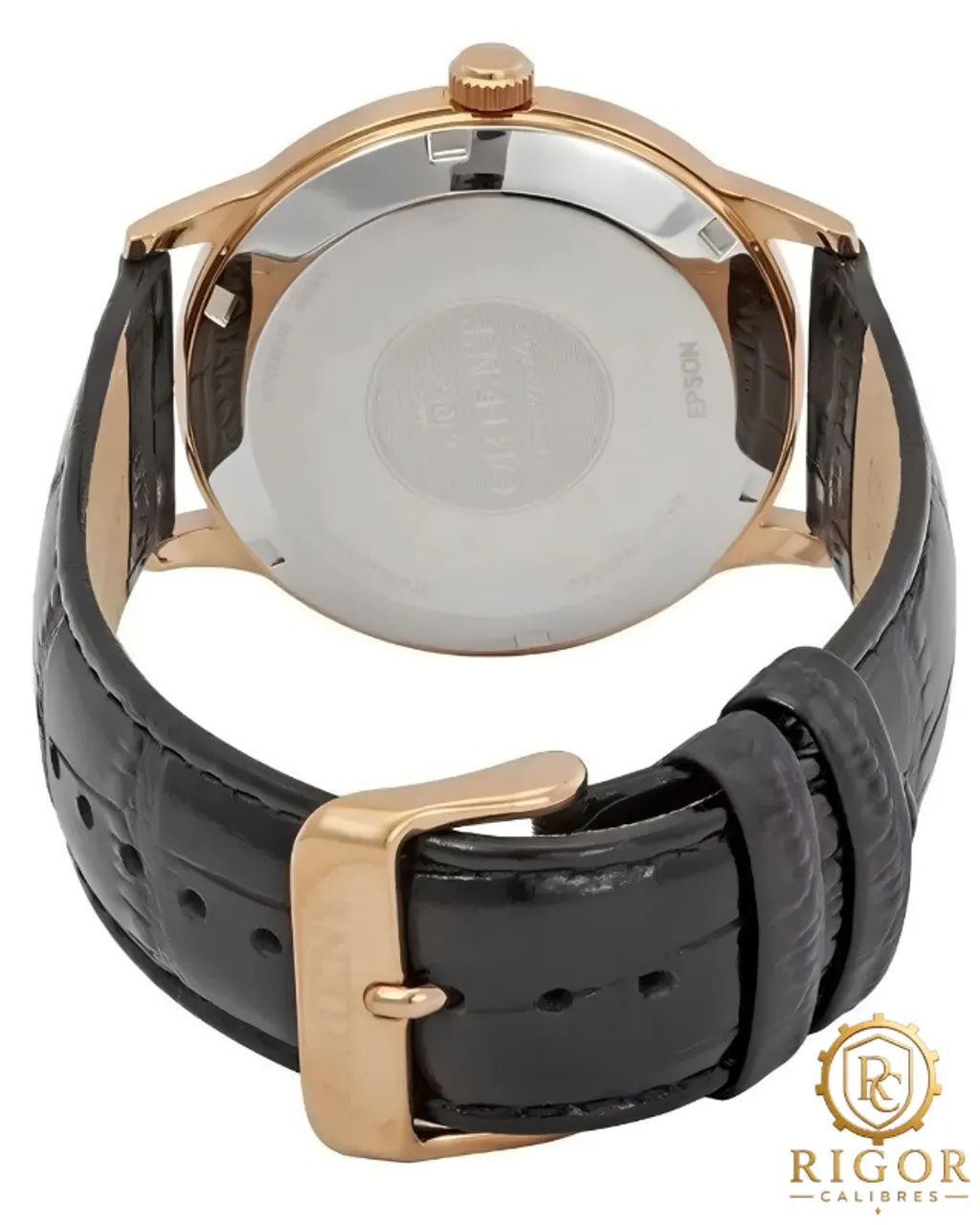 Relógio Orient Bambino Automático Classic TAC00001B0 Caixa em Ouro Rosê Pulseira de Couro - Foto 3
