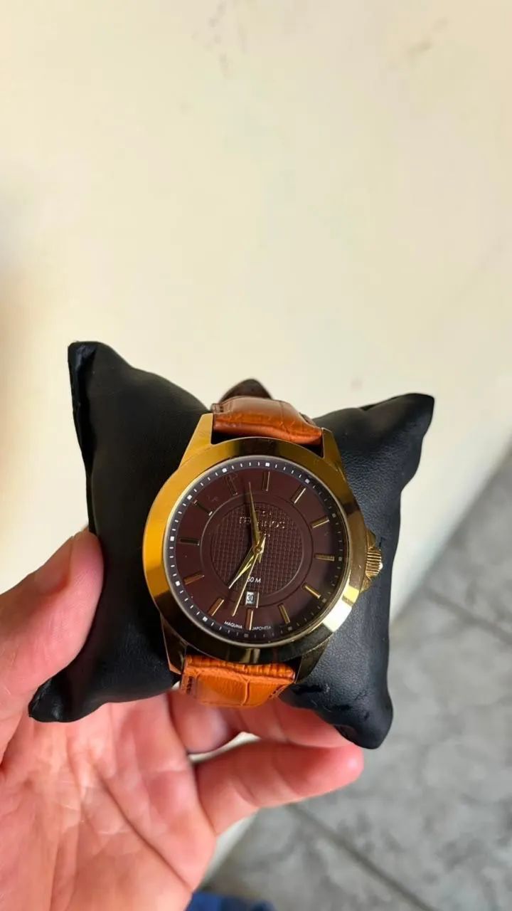 Relógio Technos Masculino Pulseira Couro Marrom - Foto 2
