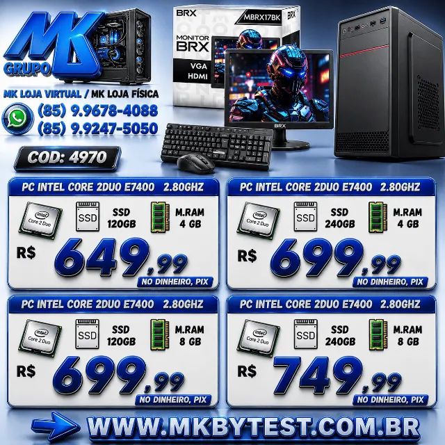PC Mk completo dual core + Tela 17 P