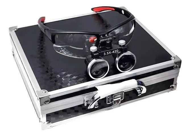 Óculos Lupa Binocular 3.5x com LED Profissional + Estojo - Foto 3