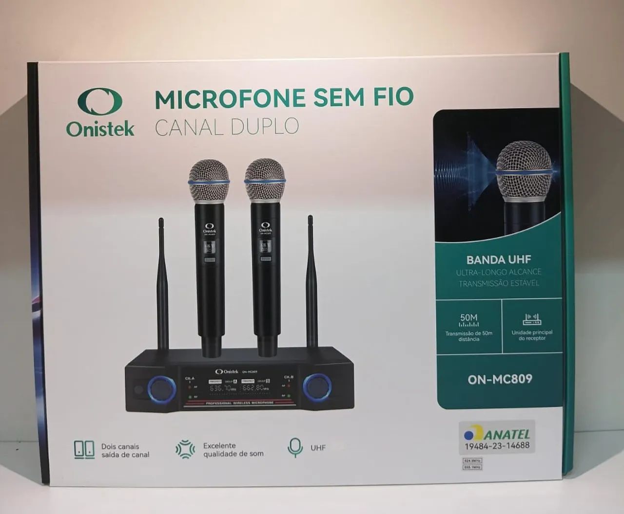 Microfone sem fio duplo 