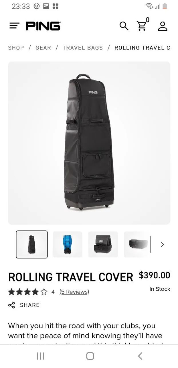 Bag importada para taco de golfe PING Rolling Travel - Foto 2