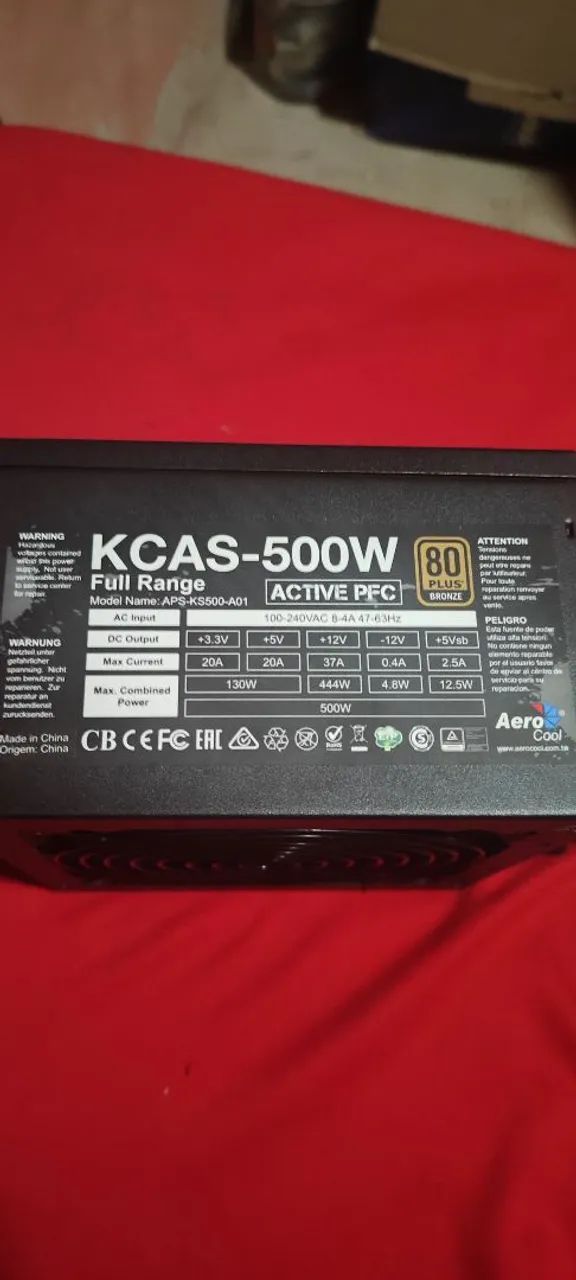 Fonte kcas 500w aero cool 80 plus bronze  - Foto 4
