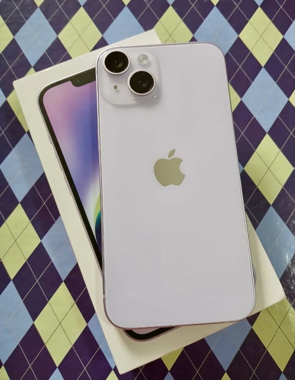 iPhone 14 128GB Roxo de Completo + capinhas, caixa original e NF