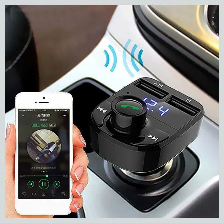 Adaptador carro Bluetooth multifuncional, USB, SD, carregador de celular e transmissor FM. - Foto 4