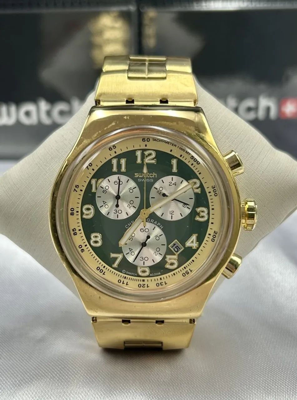 RELOGIO SWATCH IRONY CARA VERDE FUNCIONAL 