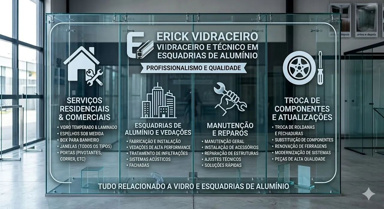 Vidraçaria e esquadrias de alumínio 