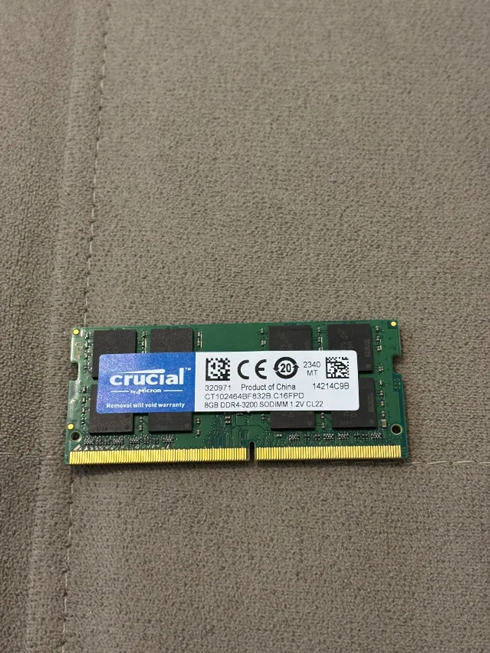  memória ram 8gb ddr4 3200mhz crucial 