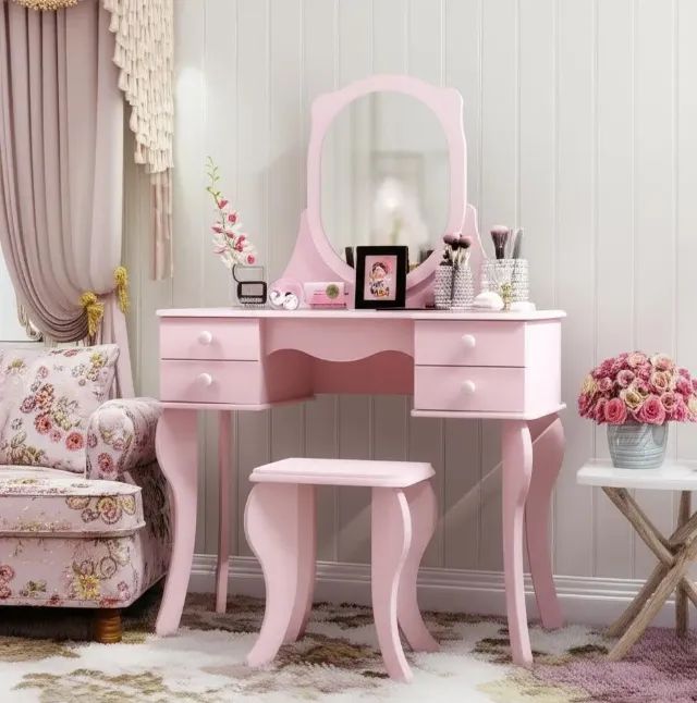 PENTEADEIRA PRINCESA ROSA PRONTA ENTREGA - MONTAGEM GRATUITA