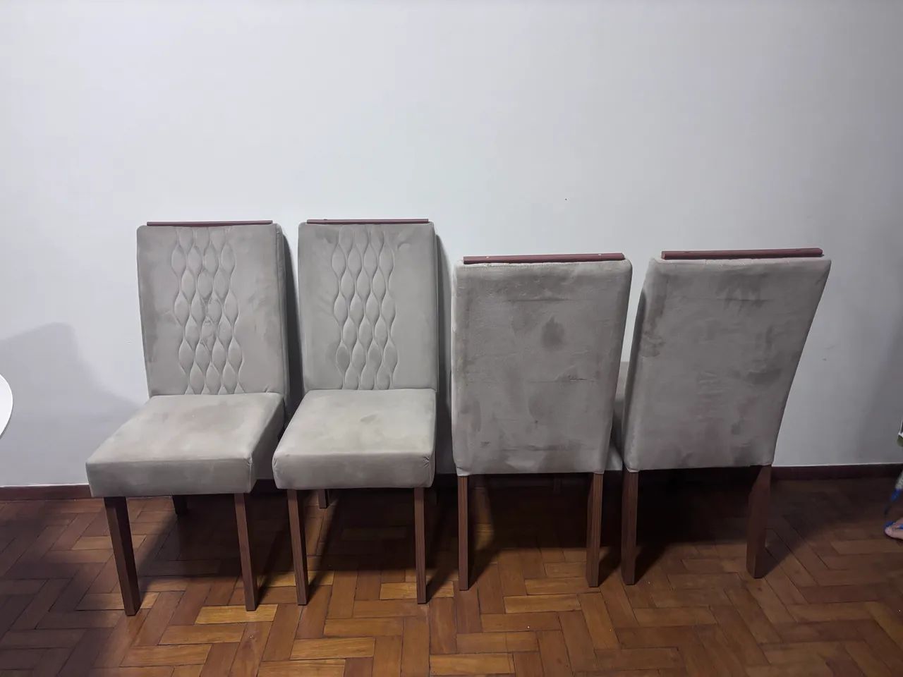 Conjunto 4 cadeiras suede bege  - Foto 3