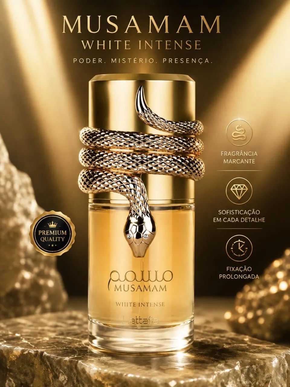 Perfume Musamam White Intense Unissex Lattafa - 100 ml - Foto 3