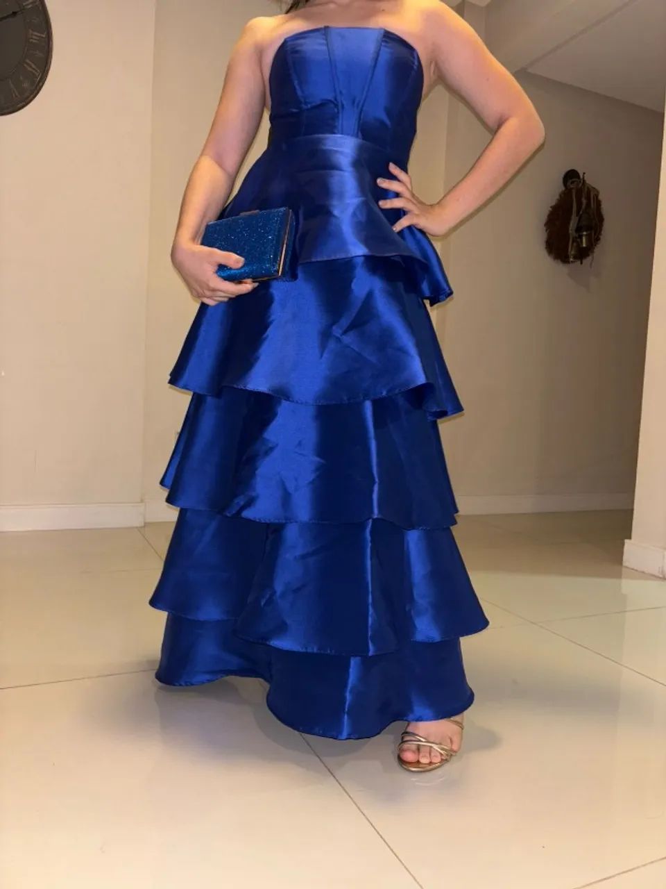 Vestido longo de festa azul royal - Foto 2