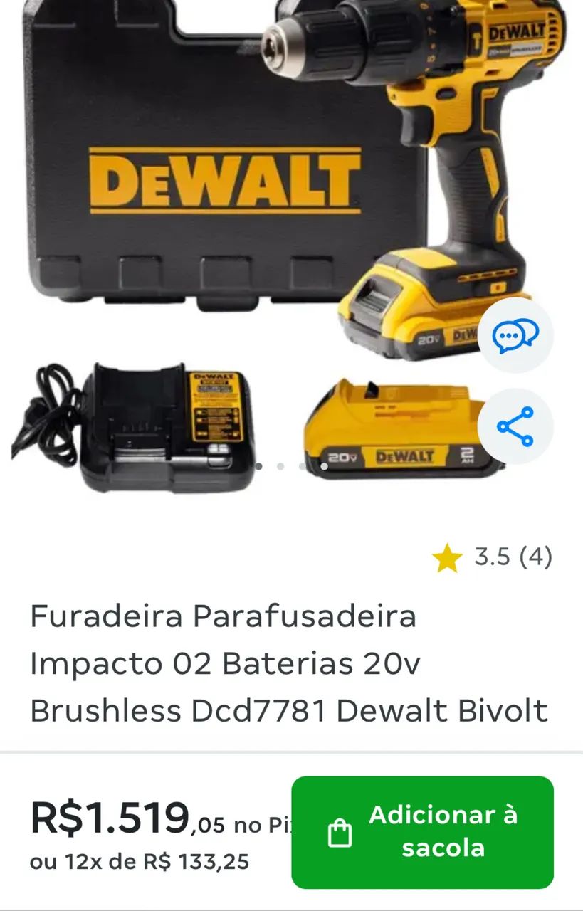 Furadeira e Patafusadeira Dewalt dcd7781 - Foto 6