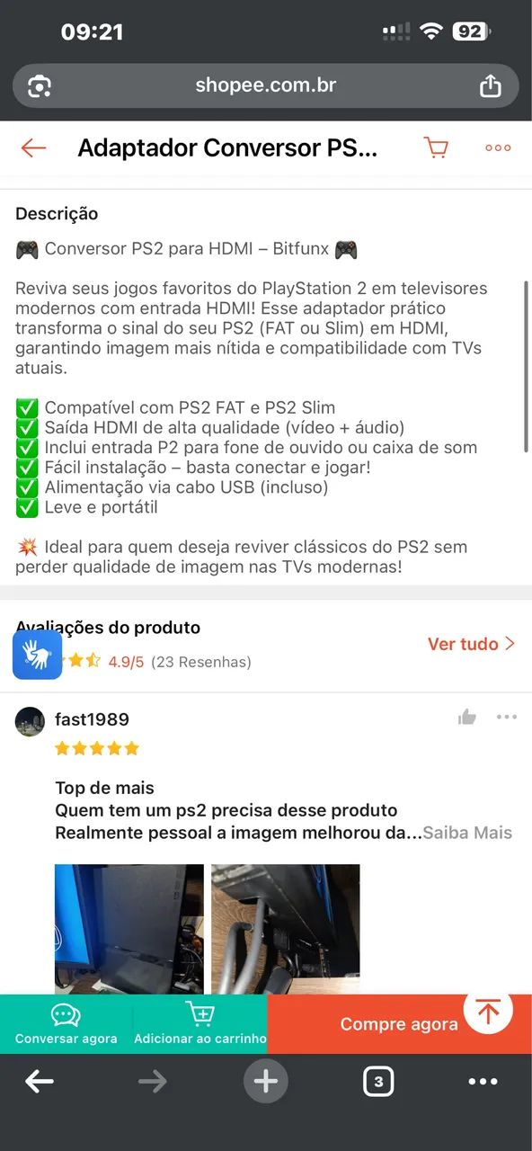 Conversor PS2 para HDMI - Bitfunx - Foto 2