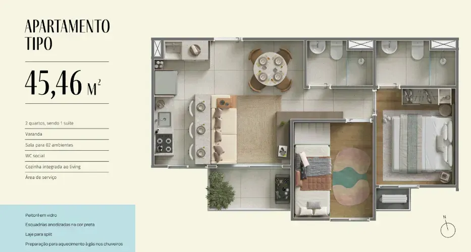 PLANTA 45m²