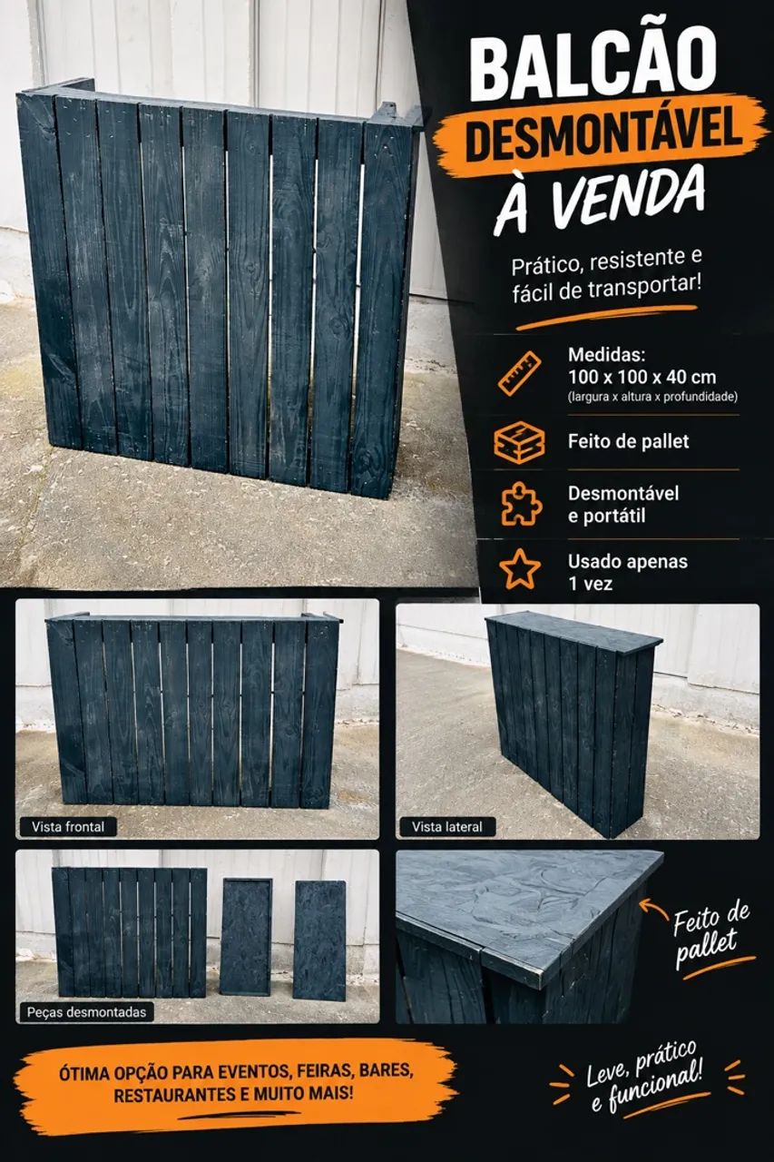 Balcão Desmontável Pallet