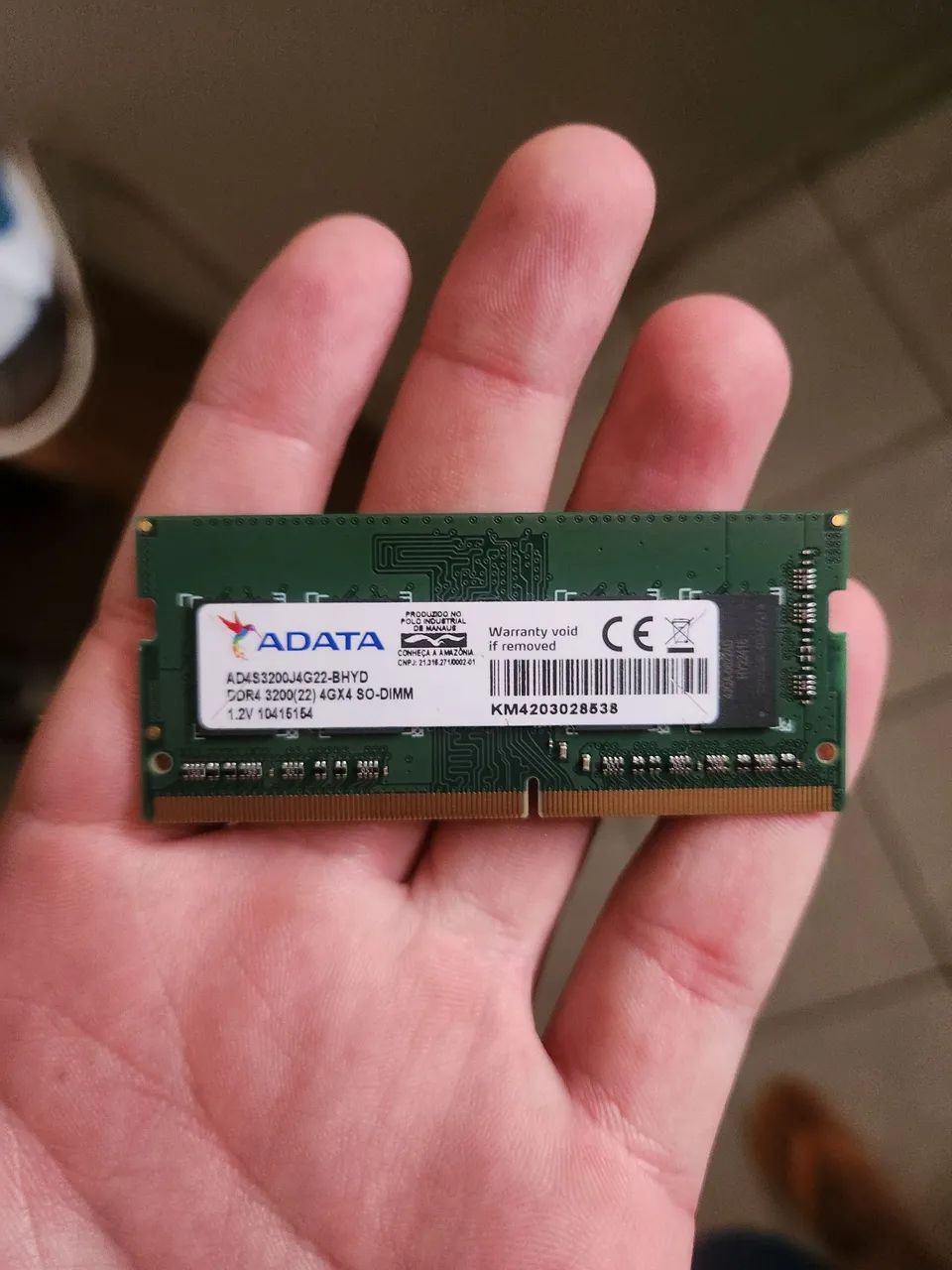 Memória RAM 4GB DDR4 3200HZ PARA NOTEBOOK