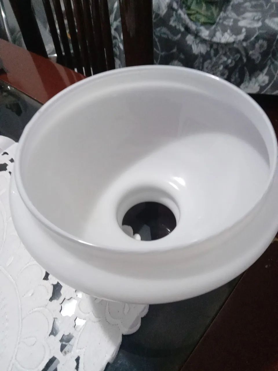 Cúpula de vidro  liso leitoso  - Foto 4