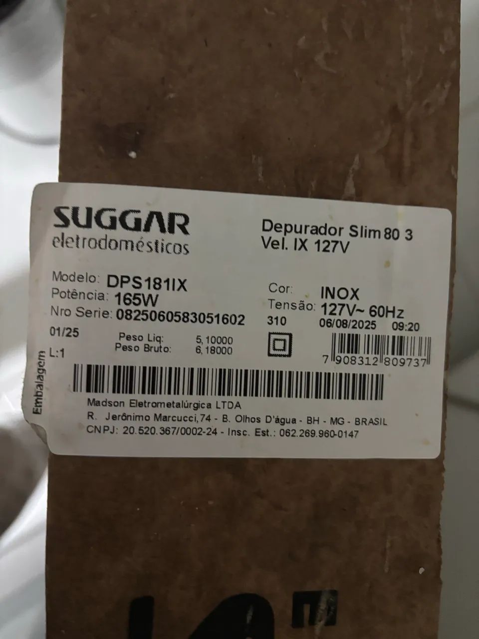 Suggar Depurador Slim 80 3 Vel. IX 127V- Novo na caixa - Foto 3