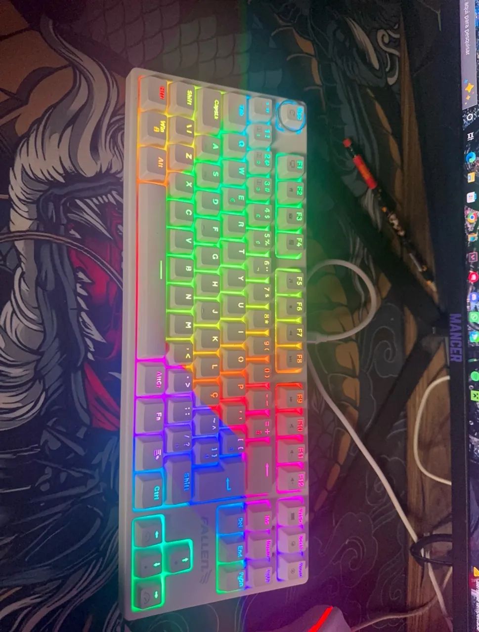 Teclado gamer pantera fallen branco - Foto 3