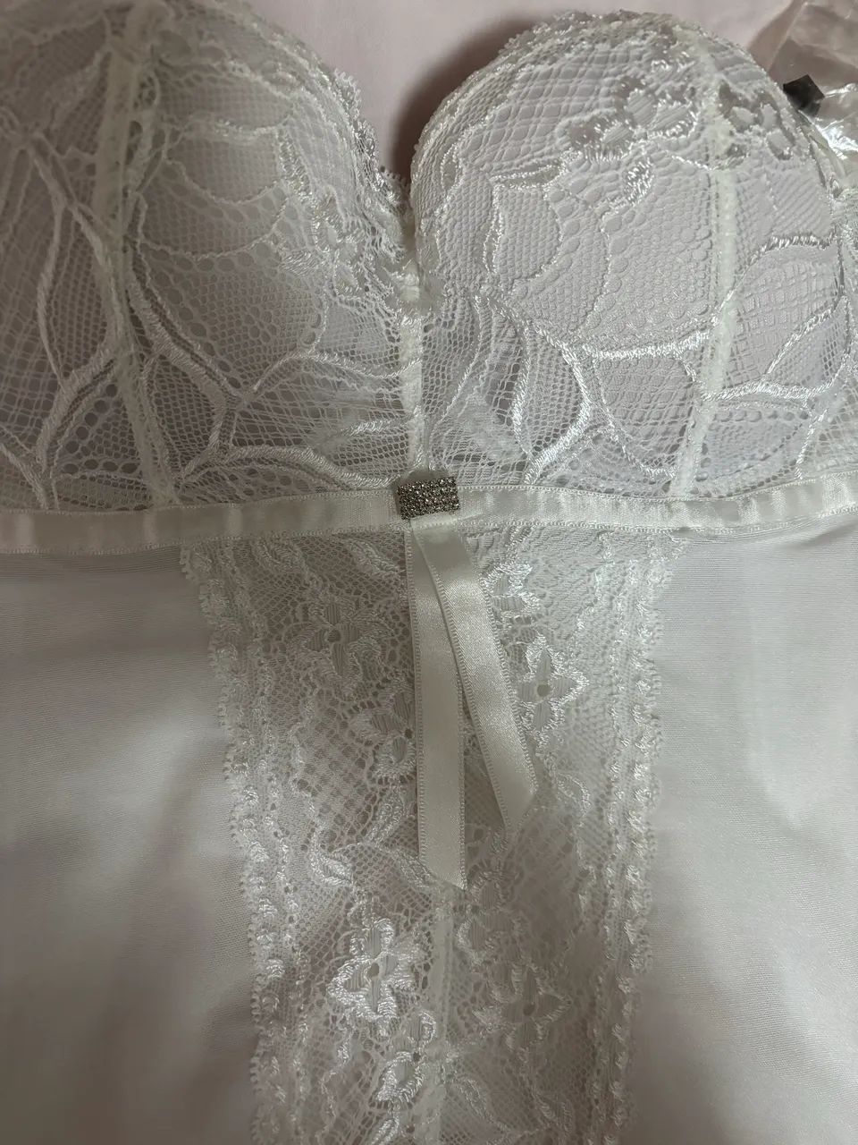 Corset Corselet novo Branco tamanho PP - Foto 5