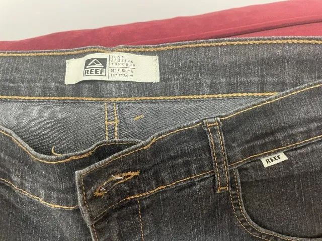 Título: Calça Jeans Preta Reef Nº 46 - Bom Estado - Foto 4