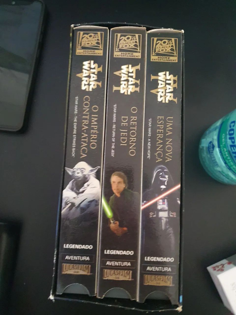Box com 3 fitas VHS originais Star Wars (nunca usada - Episódios IV, V e VI)