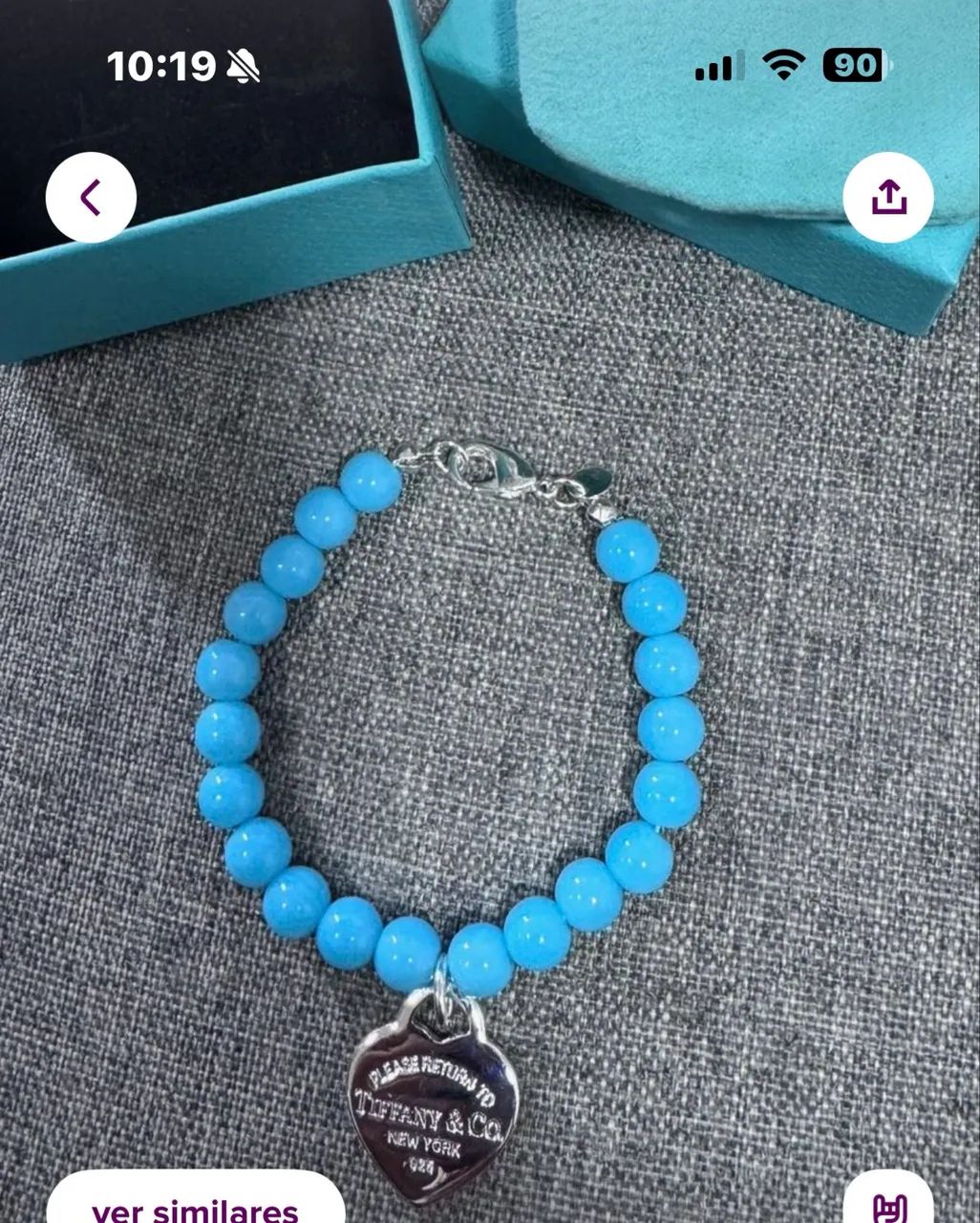 Pulseira prata com pedra amazonita natural  - Foto 3