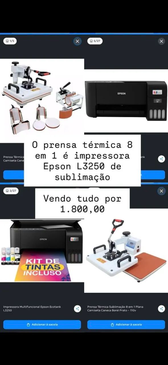 Prensa térmica e impressora
