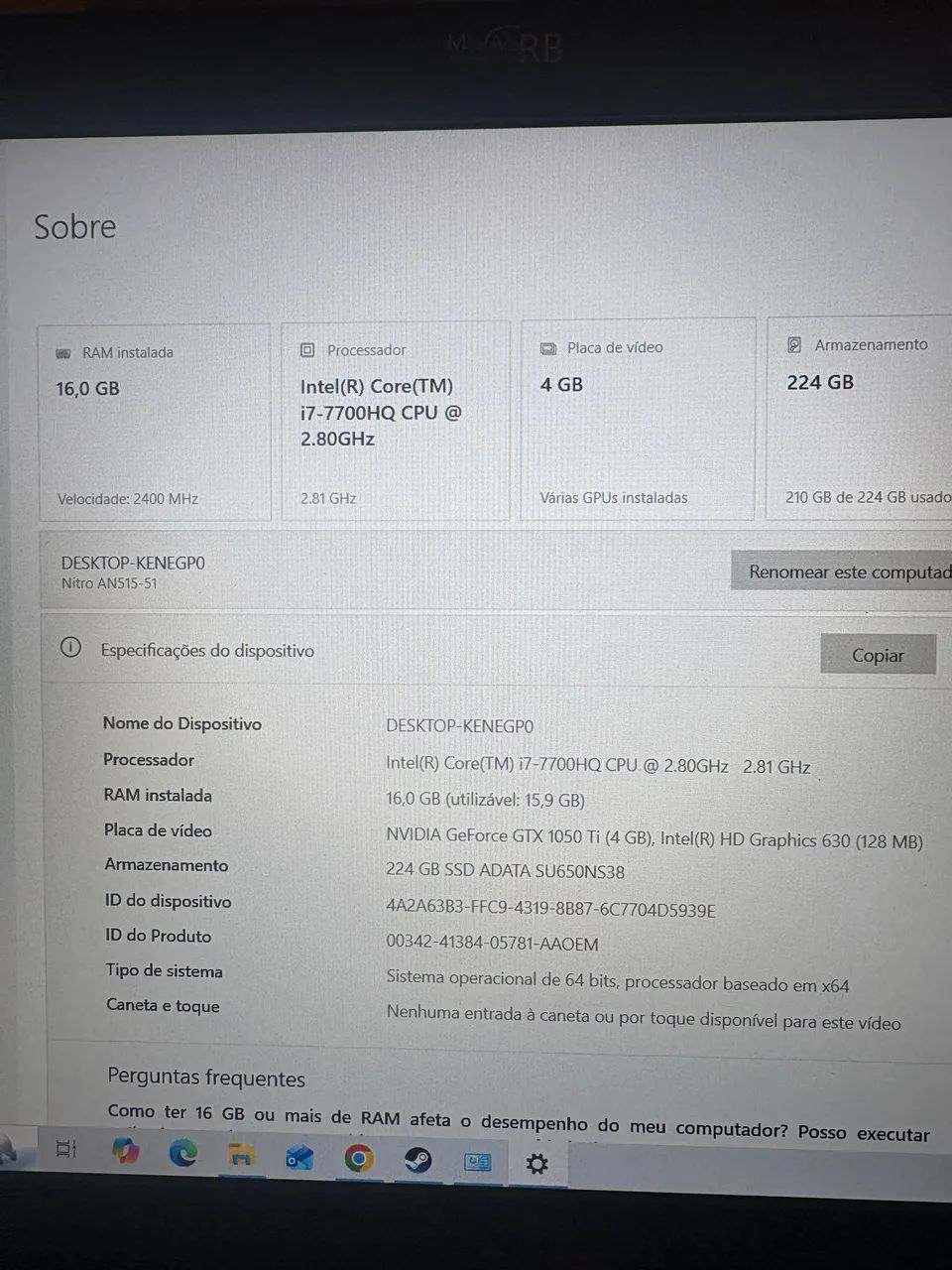 Notebook Acre nitro 5 - Foto 3