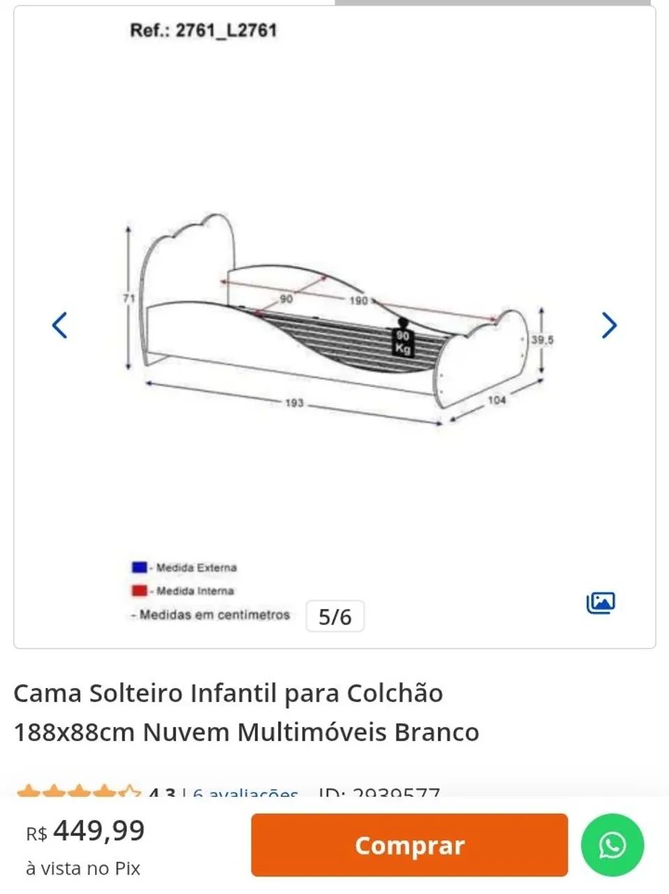 Cama nuvem infantil  - Foto 2