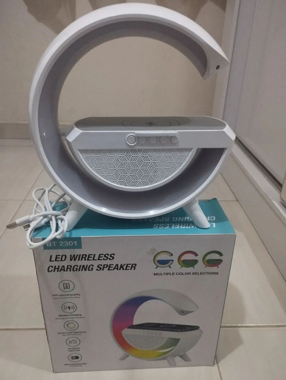 Caixa de som Bluetooth com LED e carregamento por indução   - Foto 3