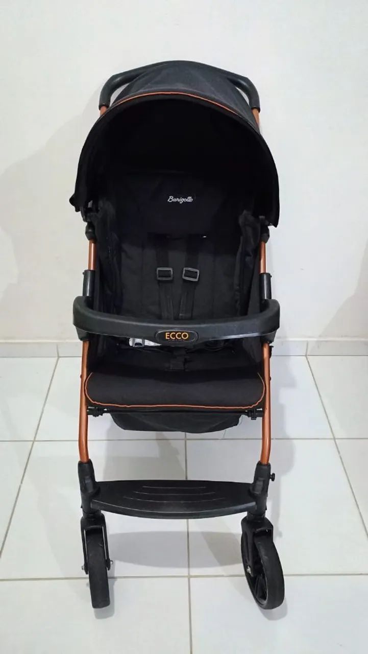Carrinho de Bebê Burigotto Ecco Preto/Bronze