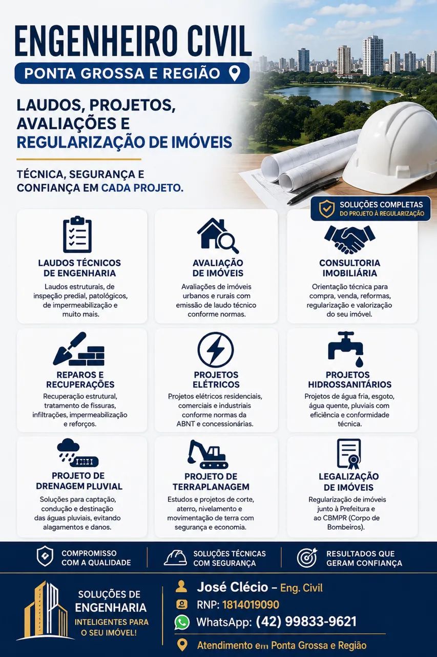 Consultoria e engenharia, laudos técnicos e projetos 