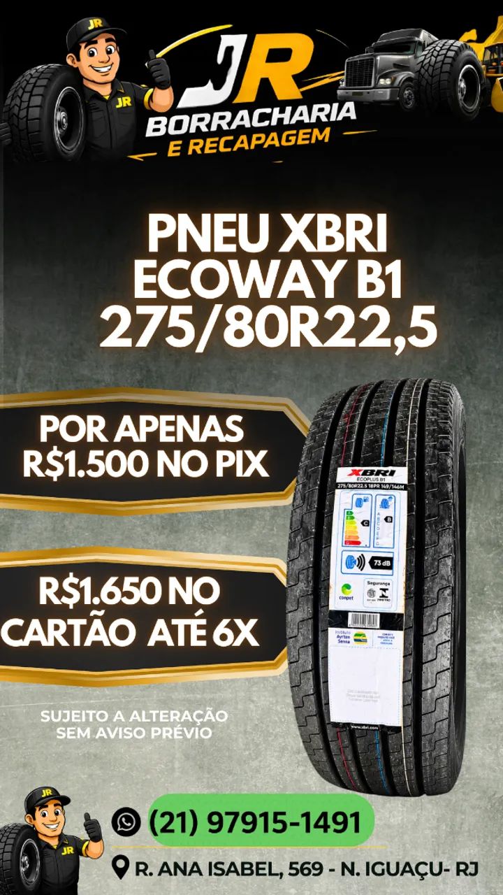 Pneu Novo Xbri 275 - Liso