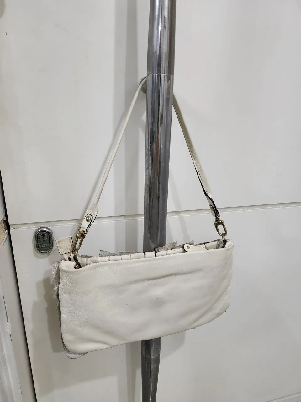 Bolsa de couro Arezzo Offi White - Foto 2