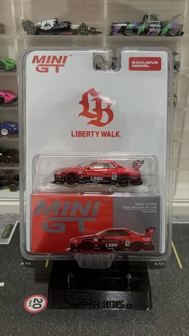 Miniatura Mini GT Nissan LB-ER34 - Super Silhouette SKYLINE - Red
