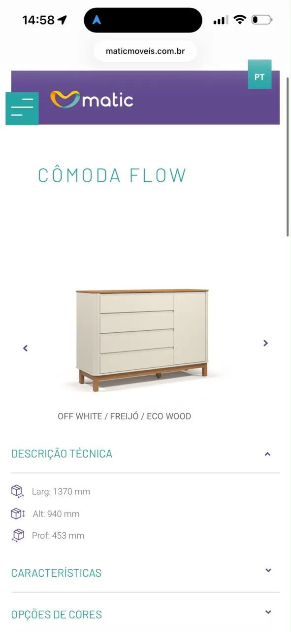 Cômoda 100 % MDF 