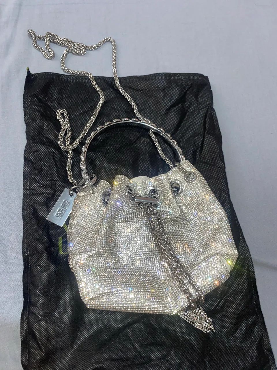 Bolsa Santa Lolla prateada - Foto 3