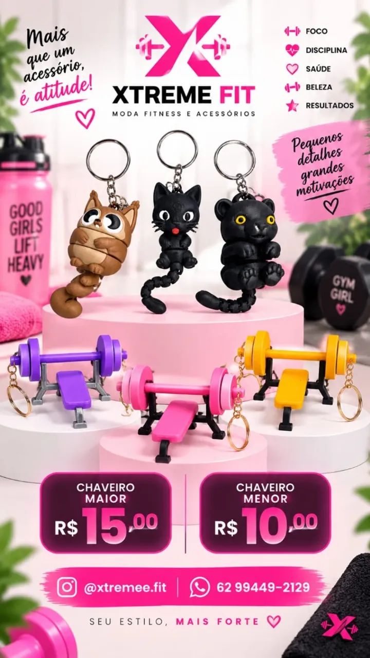 CHAVEIRO 3D ACADEMIA - Foto 3