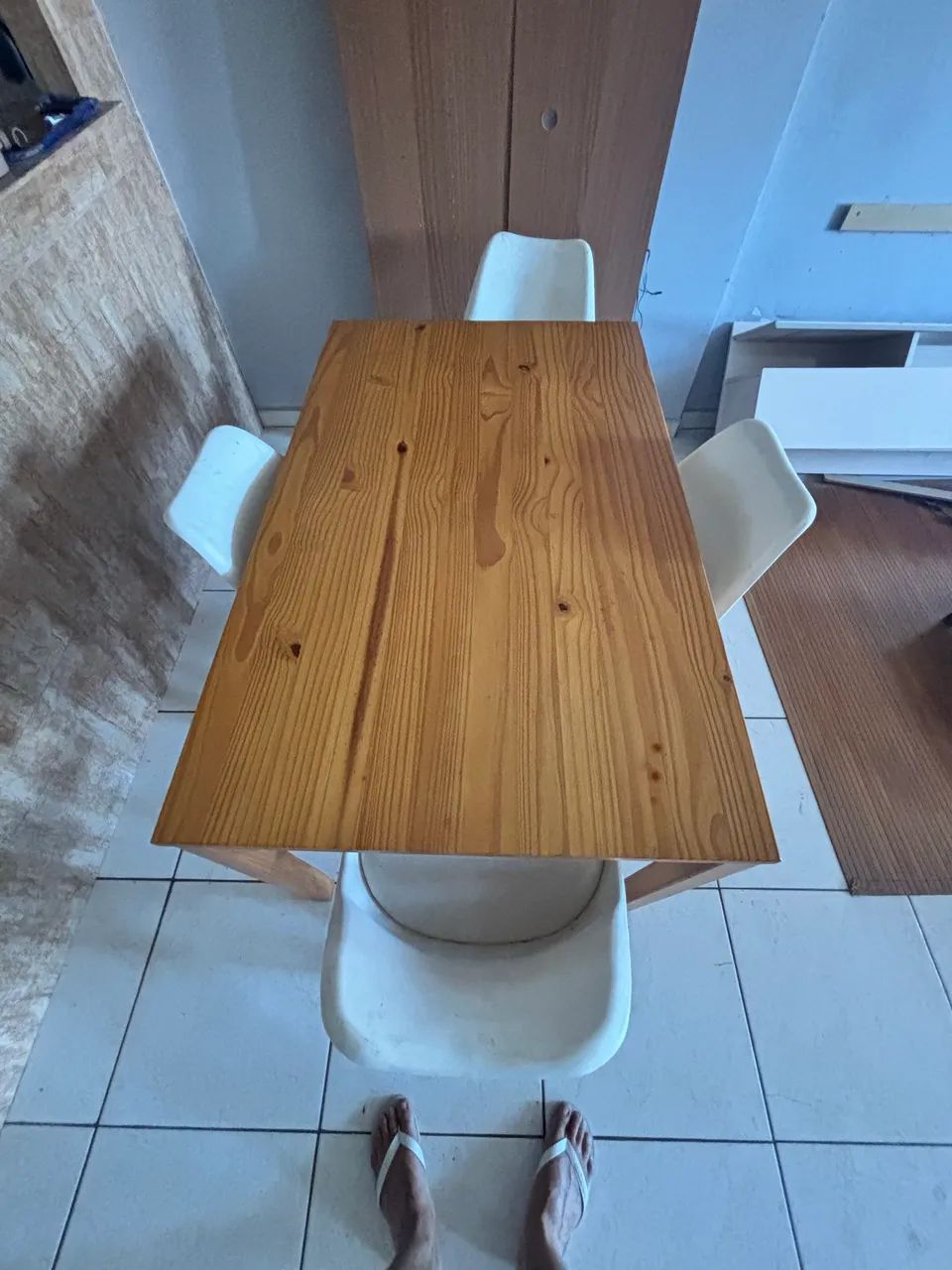 Mesa madeira com cadeiras 65060623238273121
