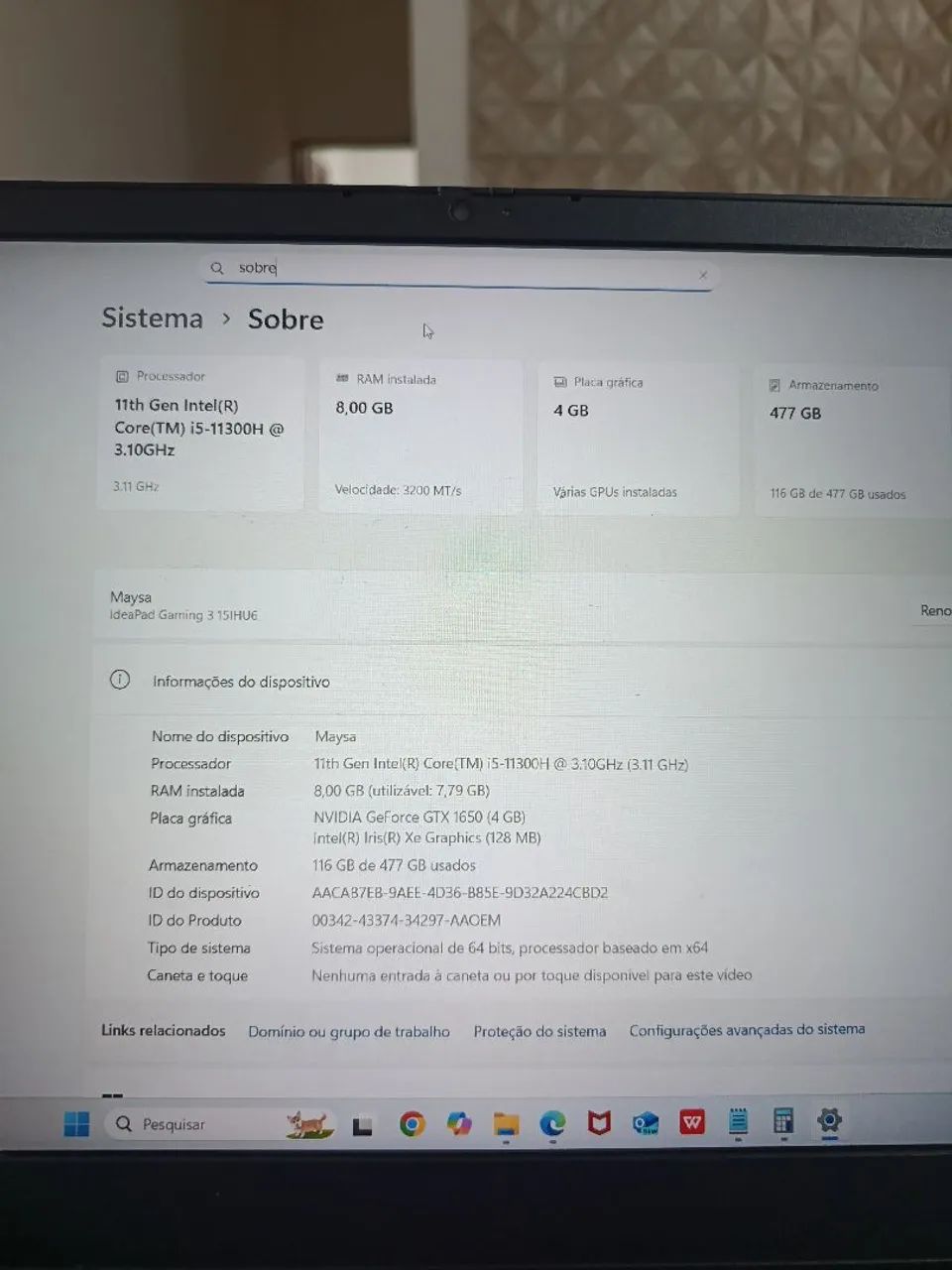 Notebook Lenovo ideadpad 3 gamer - Foto 3