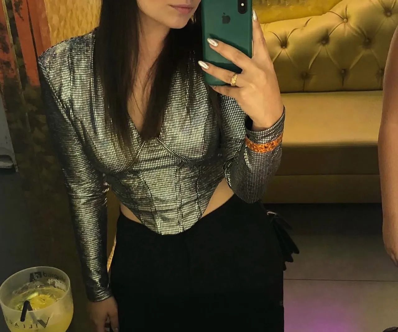 Cropped holográfico 