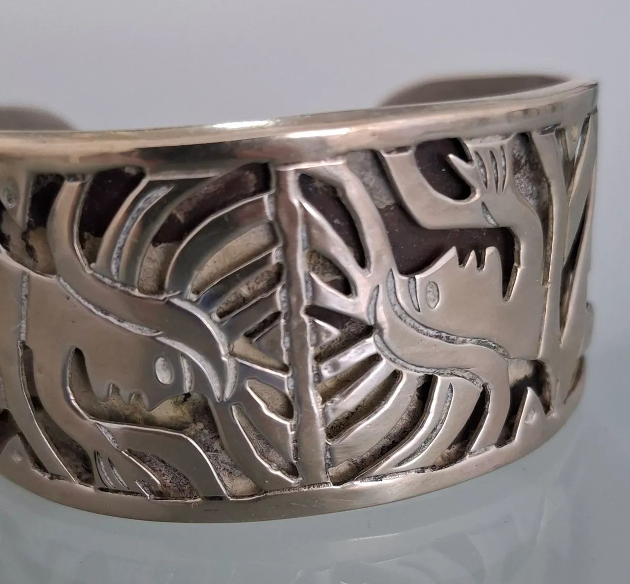 Pulseira antiga mexicana de alpaca