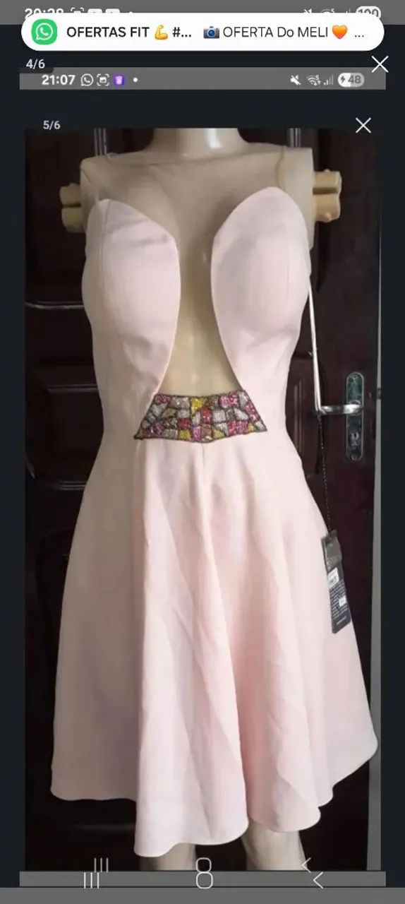 Vestido rosê  com pedraria  - Foto 5